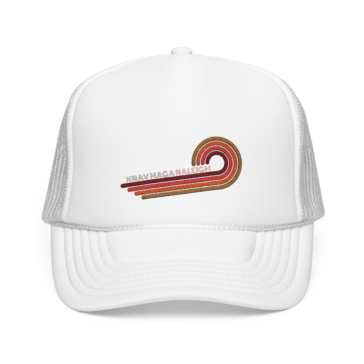 Embroidered 70s Swirl Foam Trucker Hat
