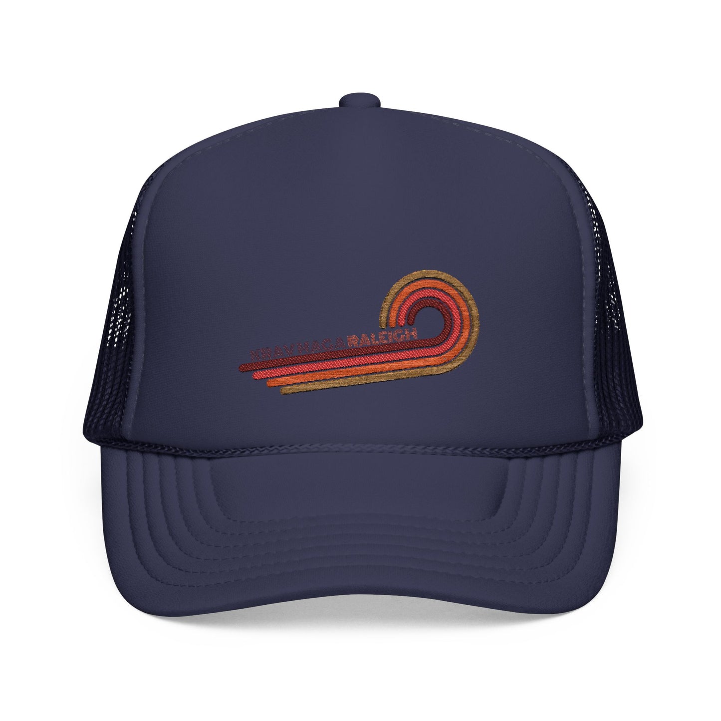Embroidered 70s Swirl Foam Trucker Hat