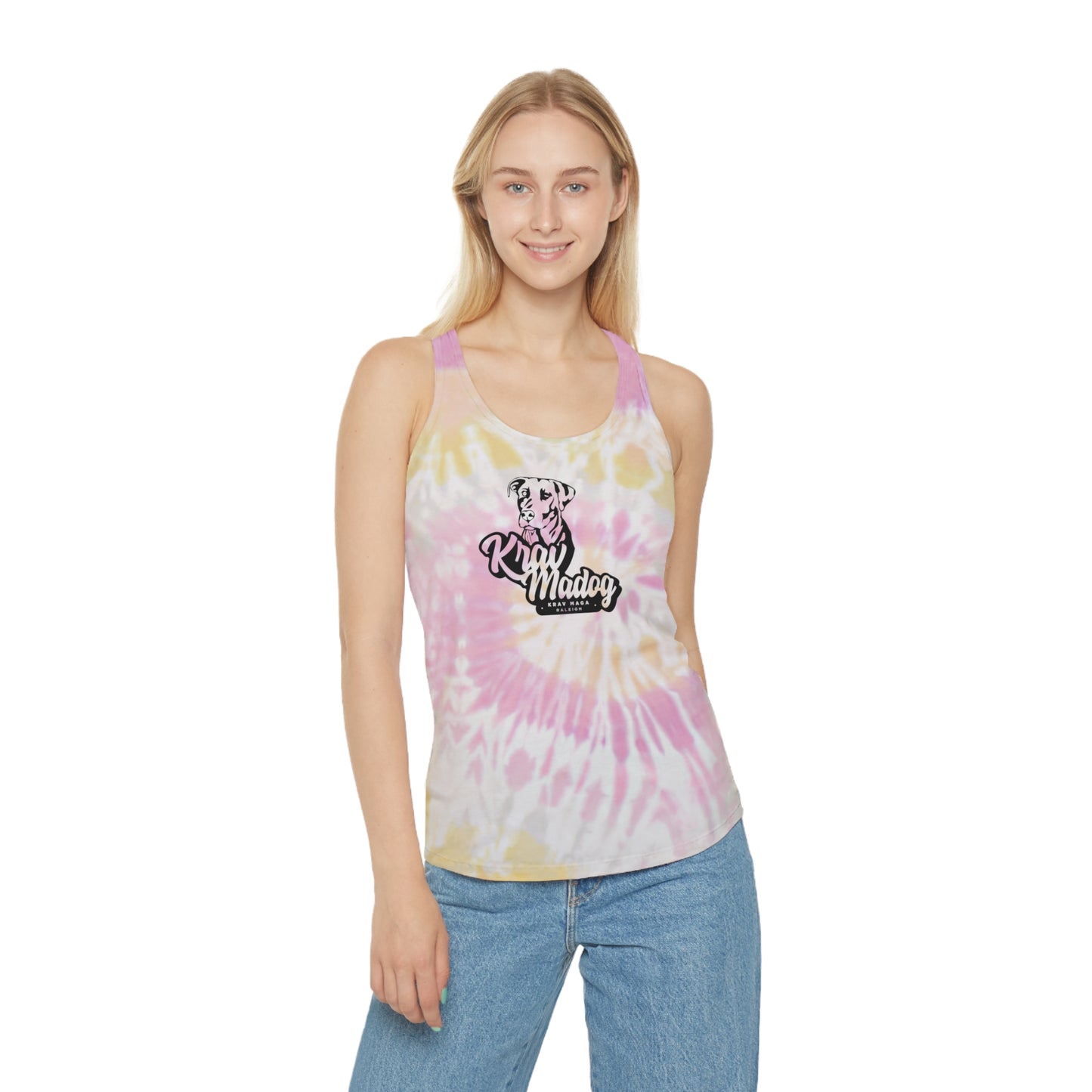 Women's KravMaDog Tie Dye Racerback Tank Top