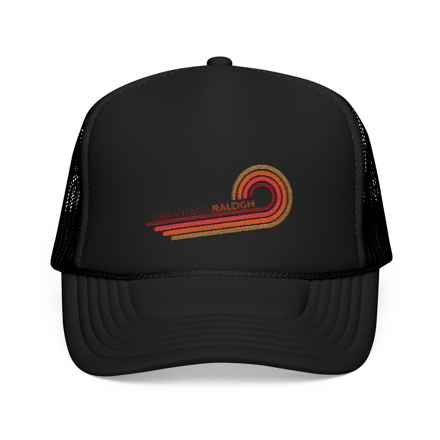 Embroidered 70s Swirl Foam Trucker Hat