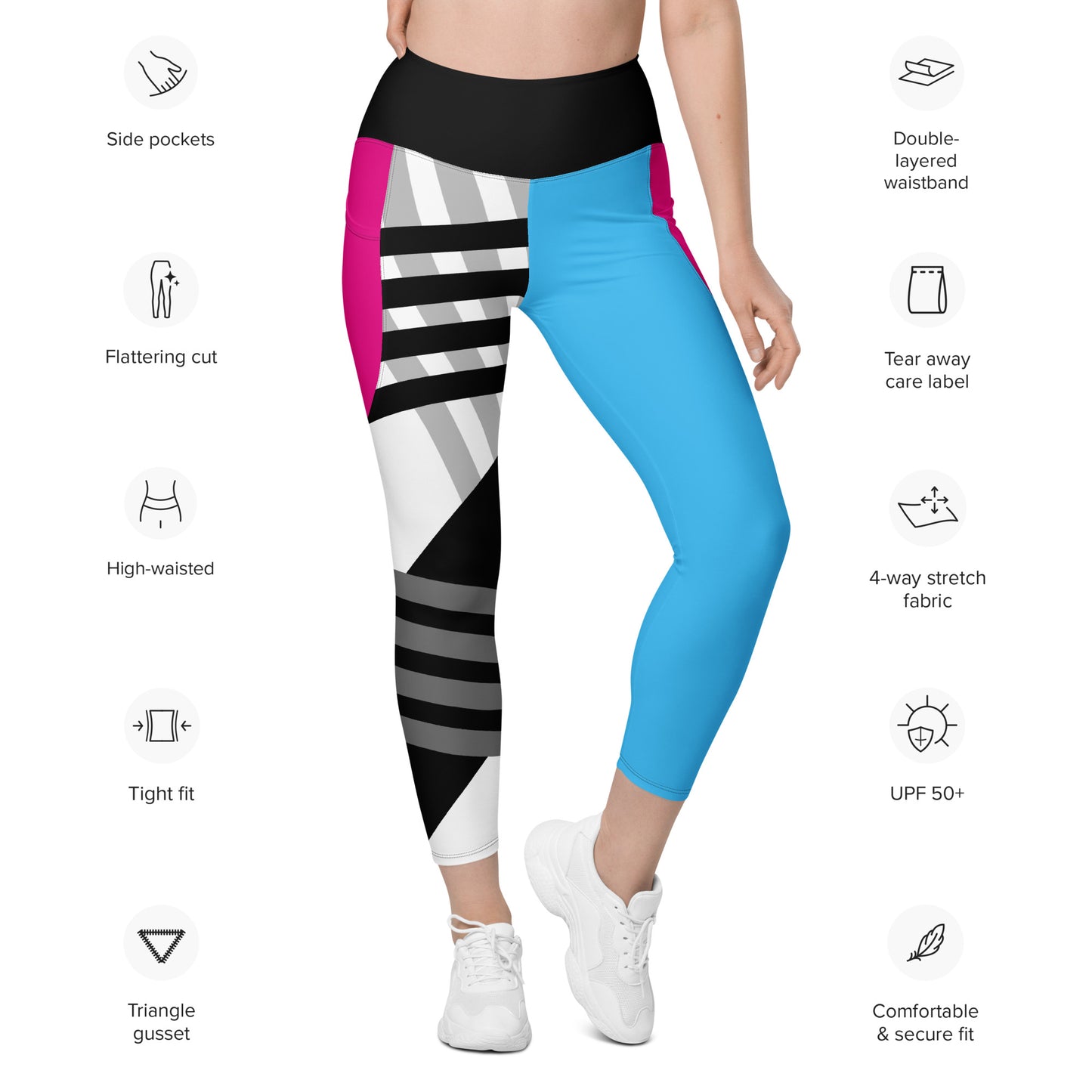 Krav Maga Neon High Rise Leggings with Pockets