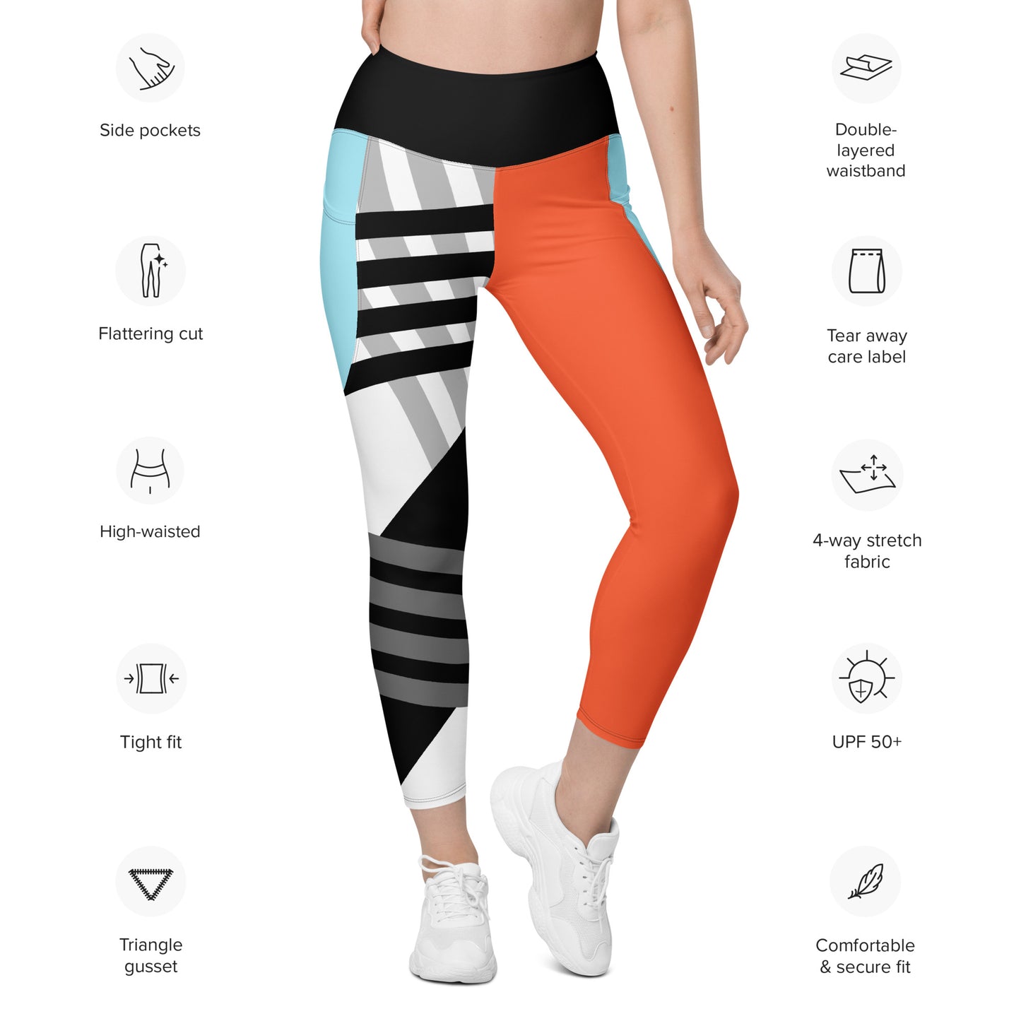 Krav Maga High Waisted Neon Leggings with pockets