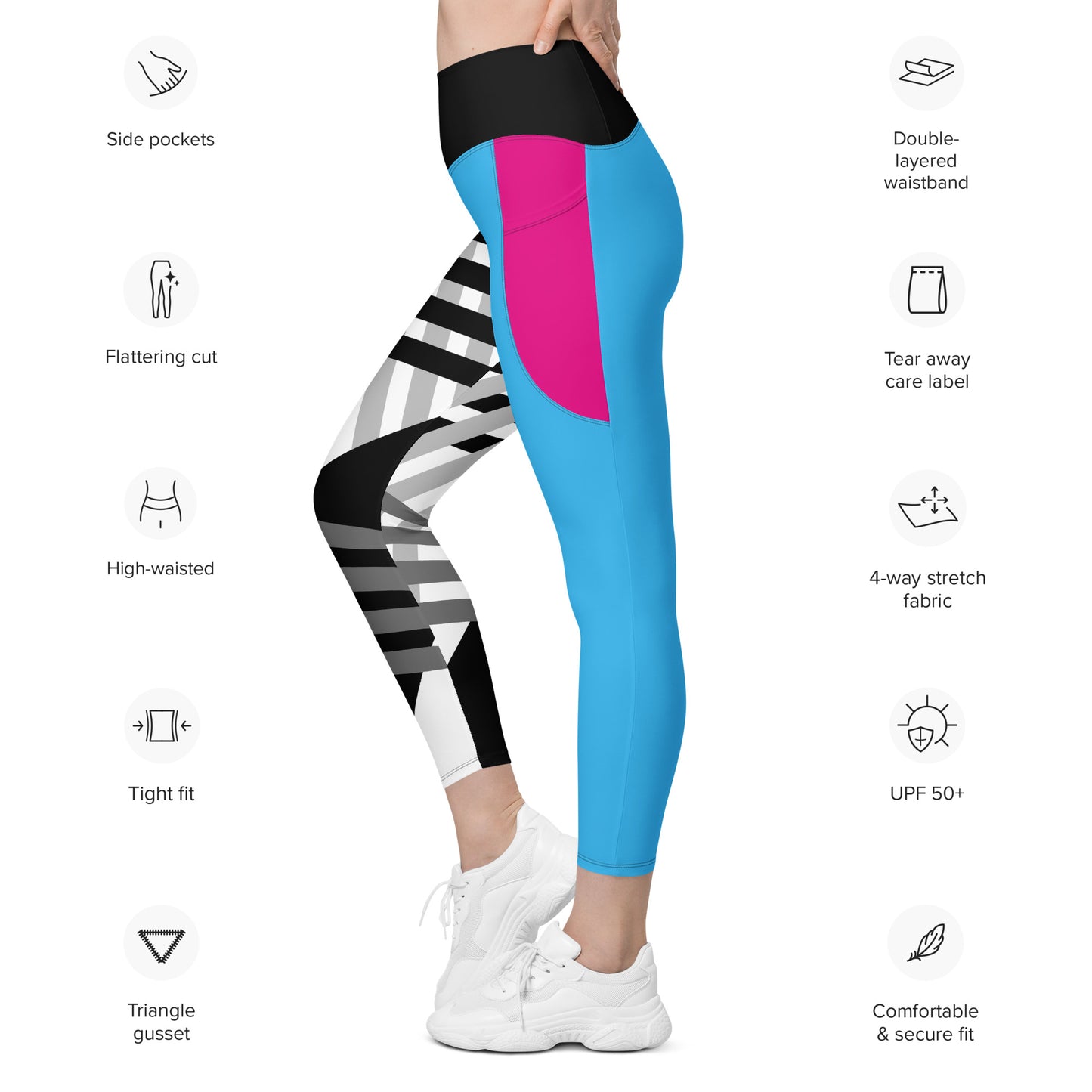 Krav Maga Neon High Rise Leggings with Pockets