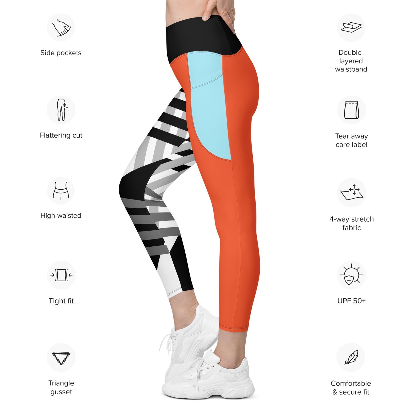 Krav Maga High Waisted Neon Leggings with pockets