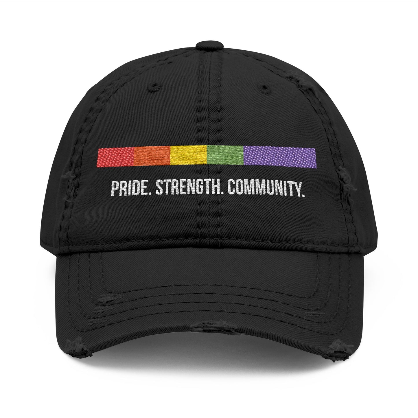 Embroidered Distressed Pride Hat