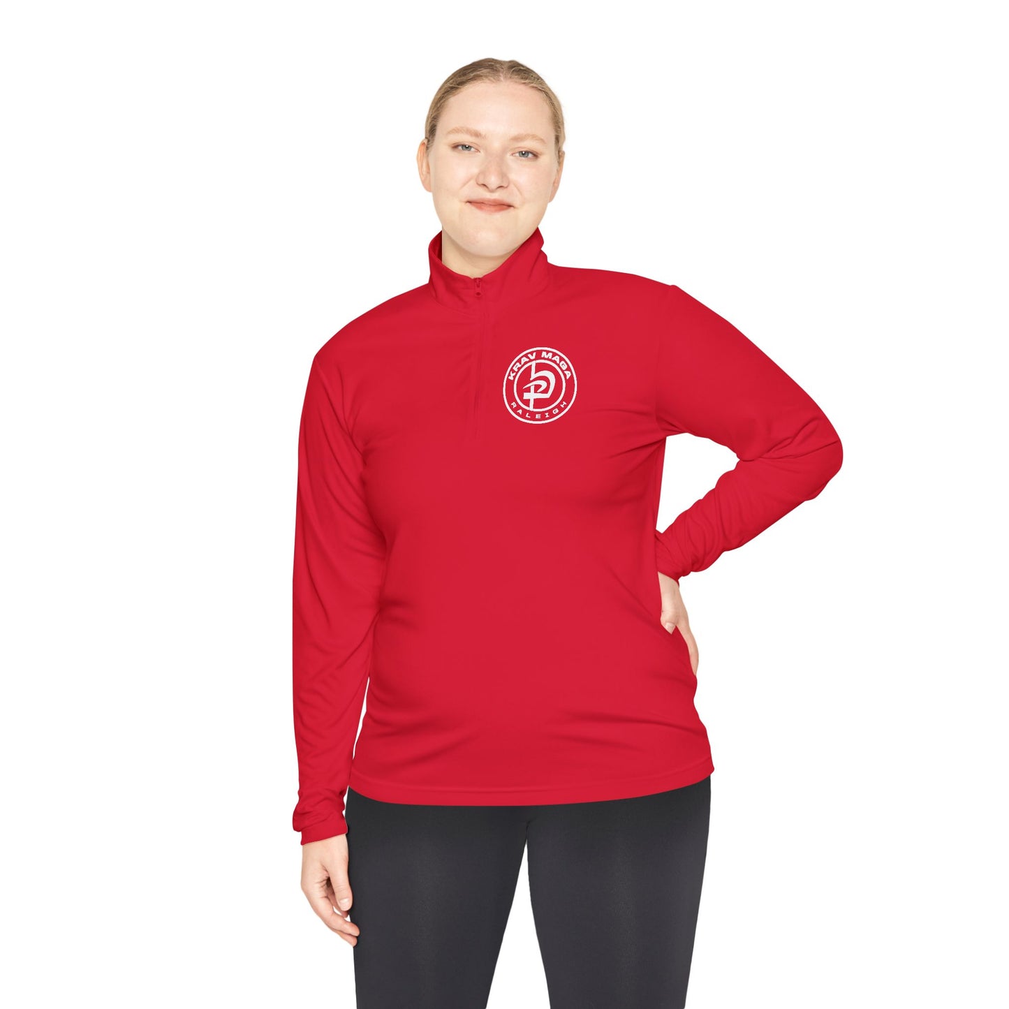 Unisex Quarter-Zip Patch Logo Pullover