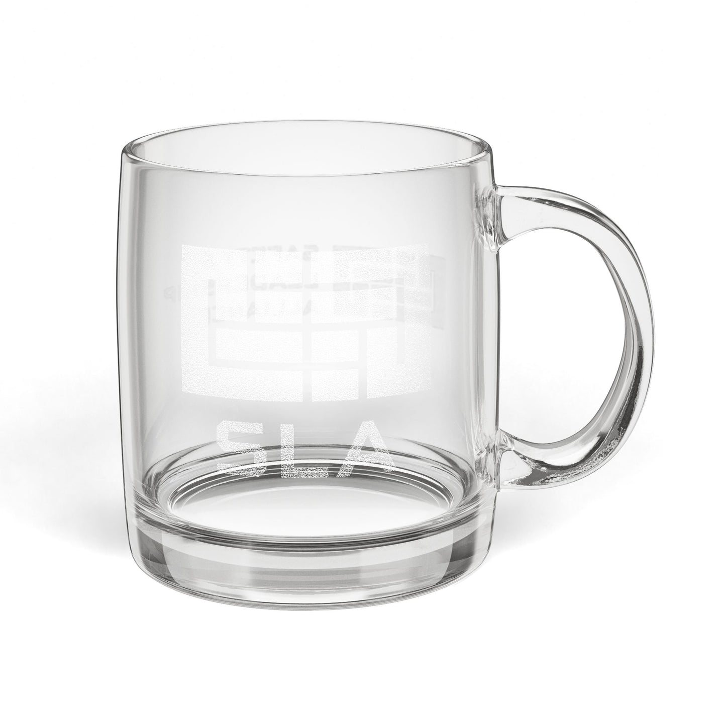 SLA Glass Coffee Mug, 12.25oz Engraved