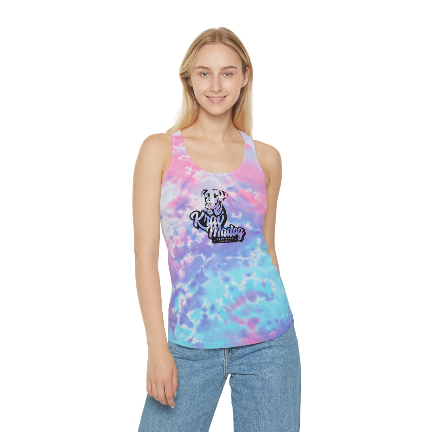 Women's KravMaDog Tie Dye Racerback Tank Top
