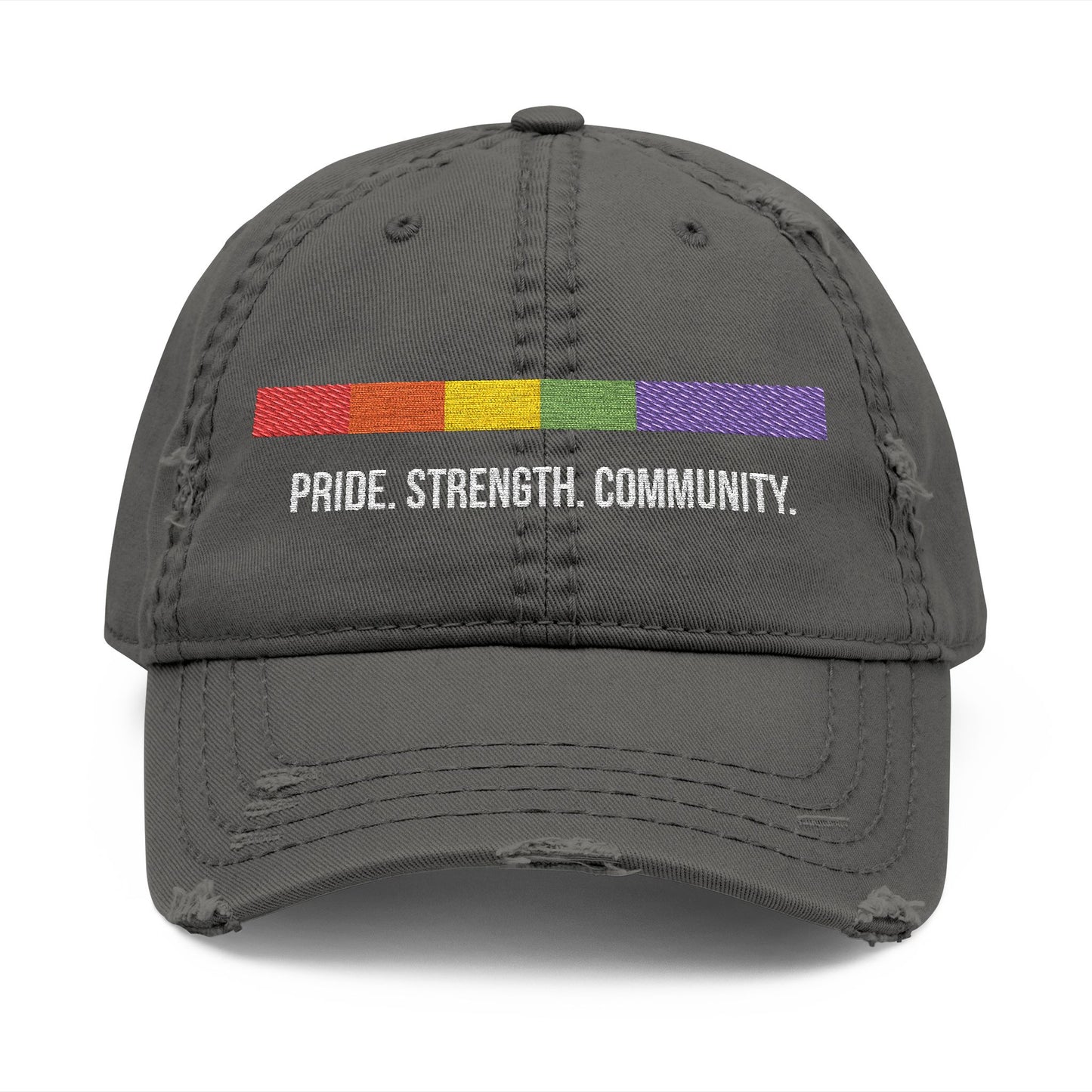 Embroidered Distressed Pride Hat