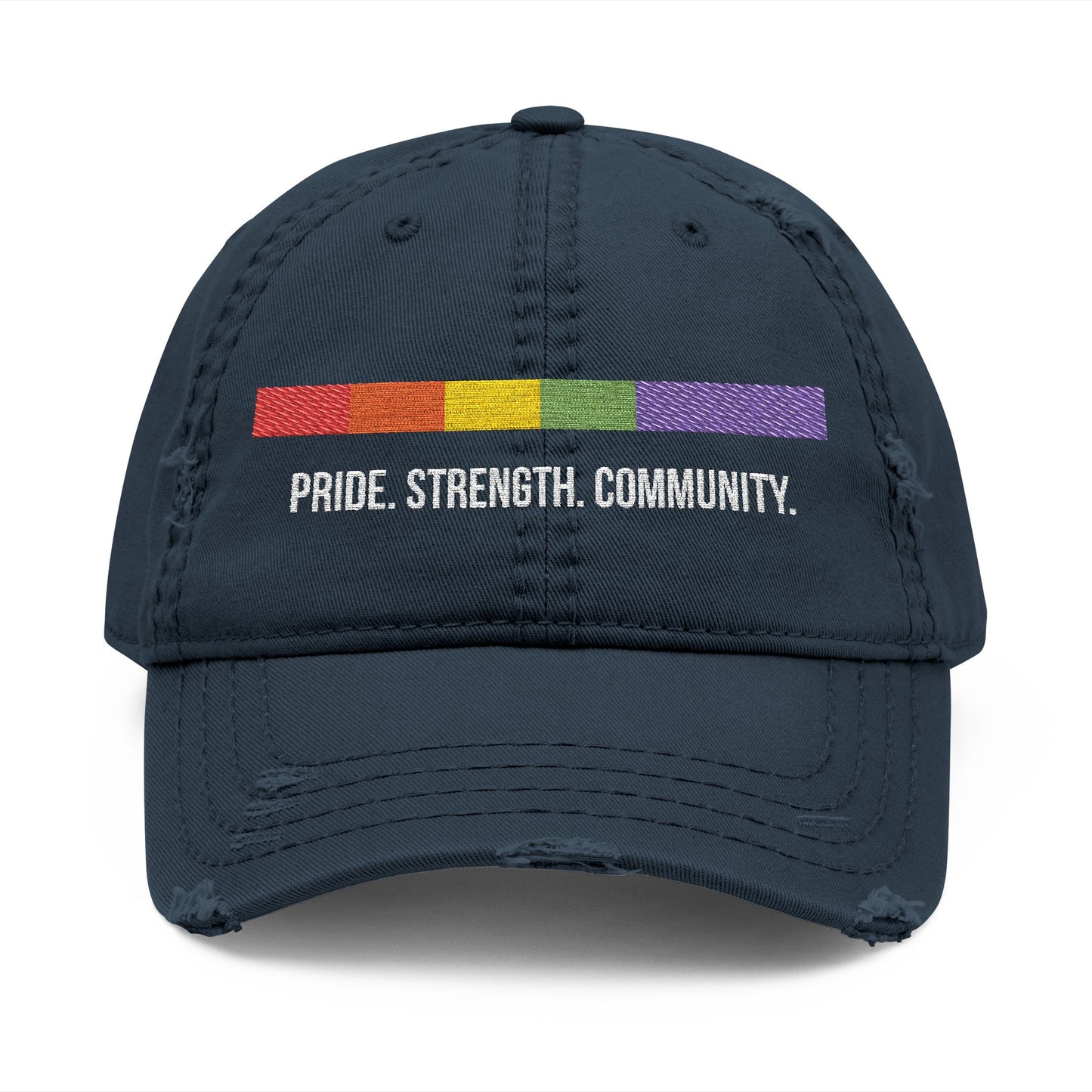 Embroidered Distressed Pride Hat