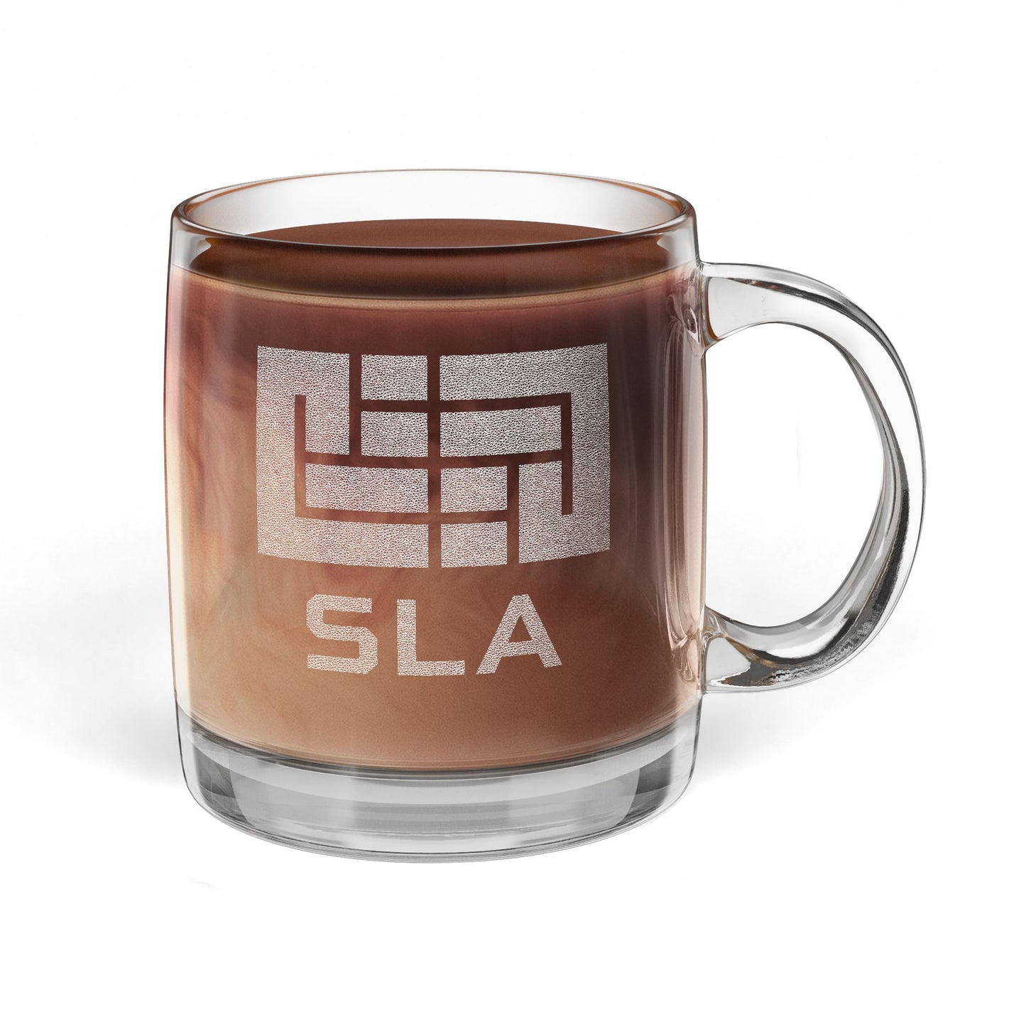 SLA Glass Coffee Mug, 12.25oz Engraved