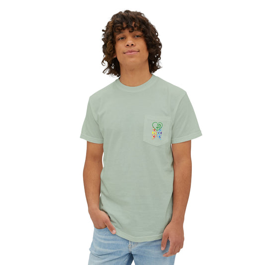 Unisex Pride Badge Garment-Dyed Pocket T-Shirt