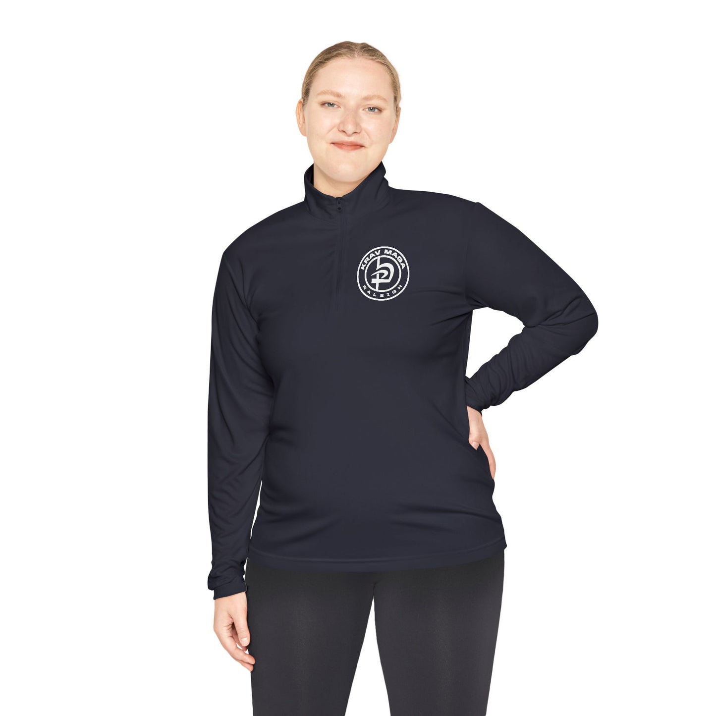Unisex Quarter-Zip Patch Logo Pullover